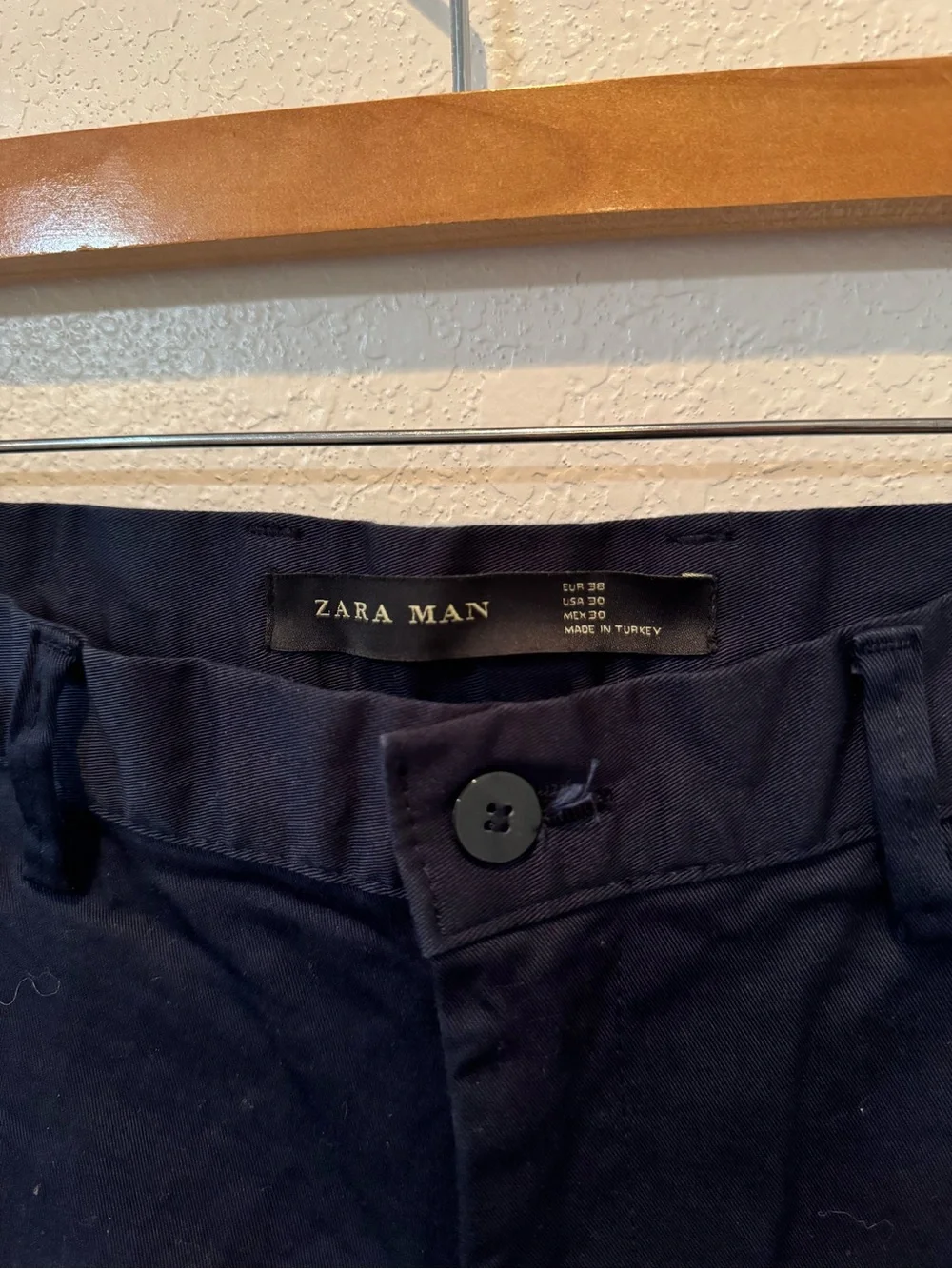Zara Man Black Chinos with Red and White Side Stripes